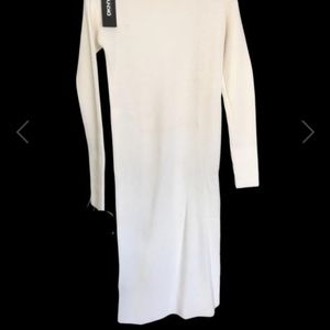 New Petite DKNY White Cable Knit Sweater Dress